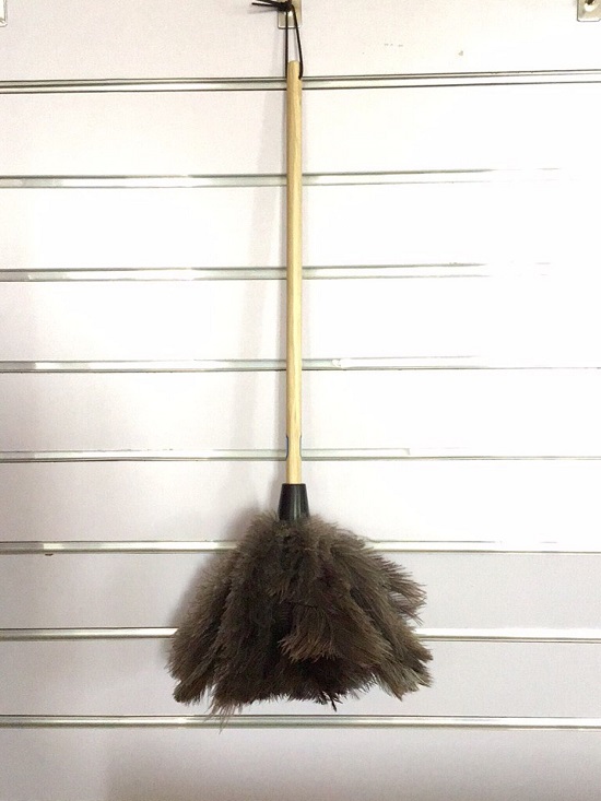 Ostrich Feather Duster with round wood handle